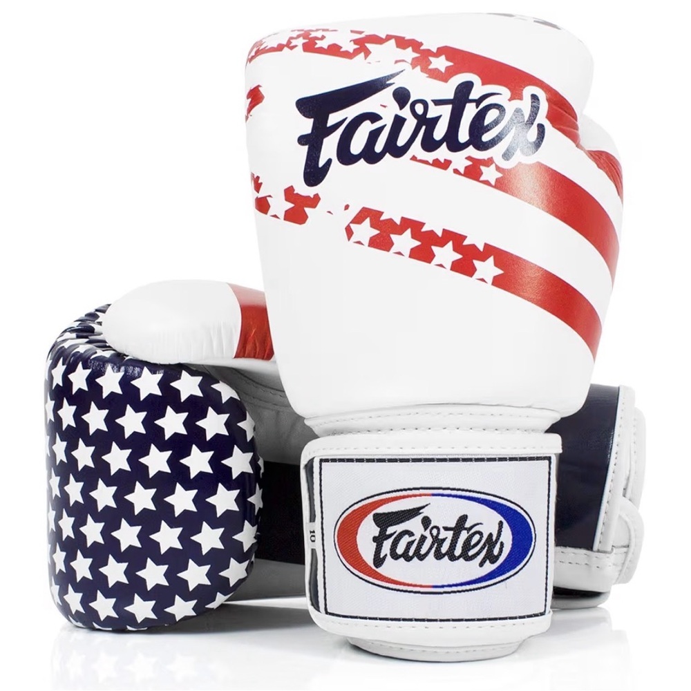 Fairtex Women's White & Red USA Flag Training Gloves